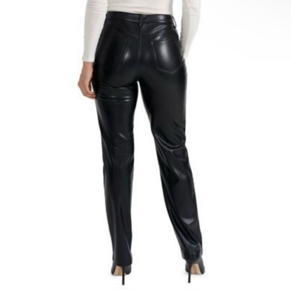 Joie Black Straight Leg Vegan Faux Leather Pants Size 10 NWT - Picture 2 of 13